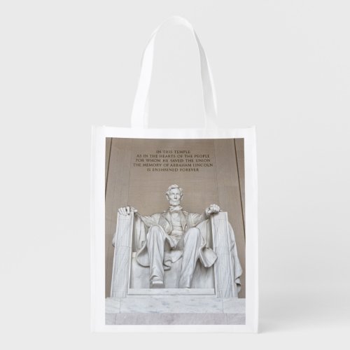 Abraham Lincoln Statue Grocery Bag