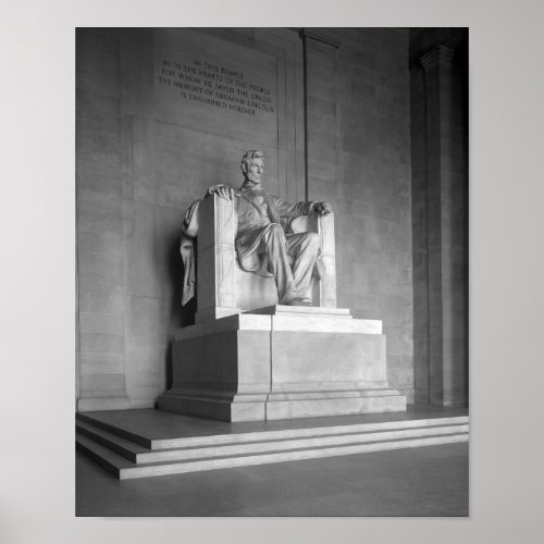 Abraham Lincoln statue inside the Lincoln Memorial Poster