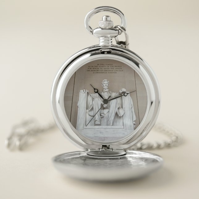 Abraham Lincoln Statue Pocket Watch (Inside)