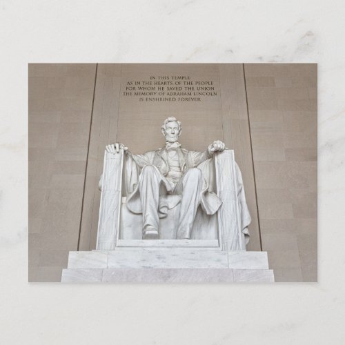Abraham Lincoln Statue Postcard