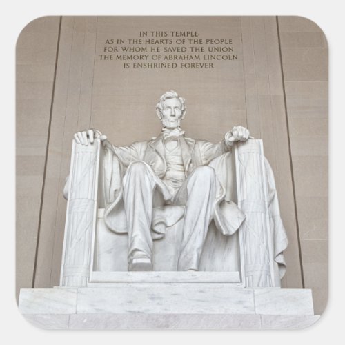 Abraham Lincoln Statue Square Sticker