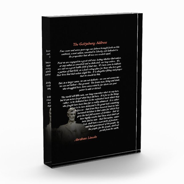 Abraham Lincoln - The Gettysburg Address Photo Block (Left)