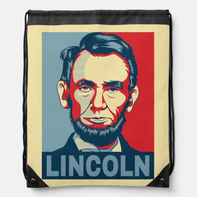 Abraham Lincoln USA President Hope Style Drawstring Bag (Front)