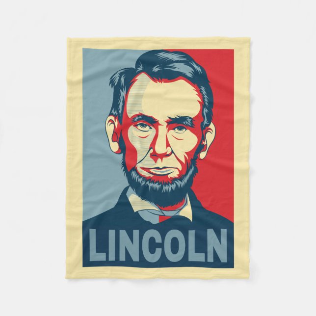 Abraham Lincoln USA President Hope Style Fleece Blanket (Front)