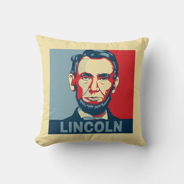 Abraham Lincoln USA President Hope Style Throw Pillow (Front)