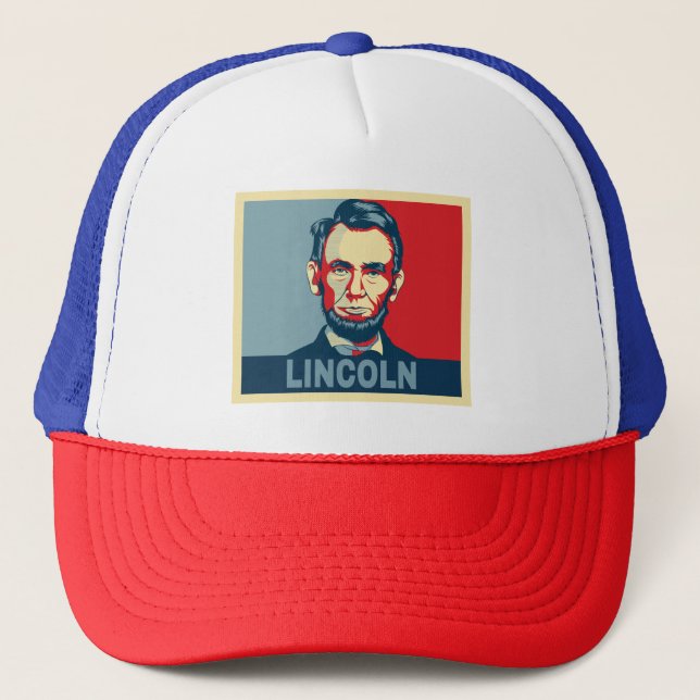 Abraham Lincoln USA President Hope Style Trucker Hat (Front)