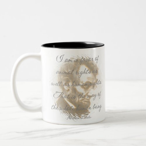 Abraham Lincoln Vegan Quote Two_Tone Coffee Mug
