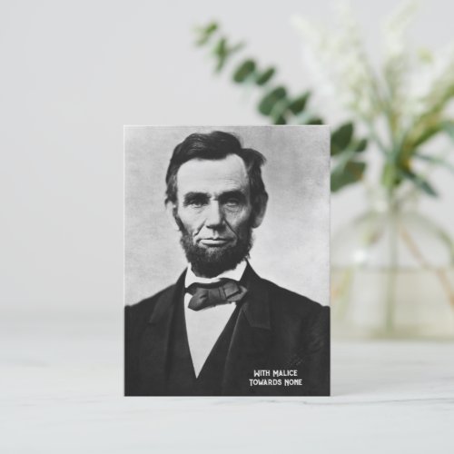 Abraham Lincoln _ With Malice Towards None Holiday Postcard