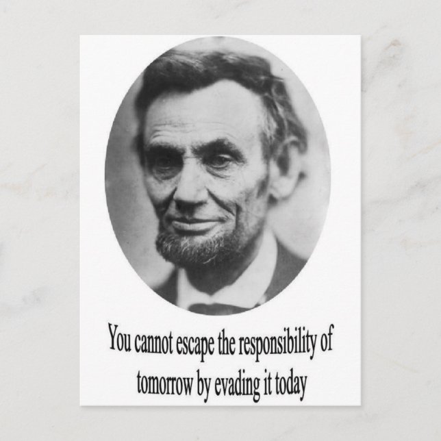 Abraham Lincoln with Quote Postcard (Front)