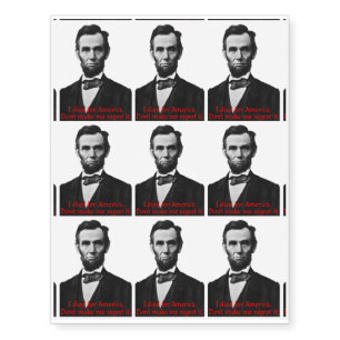 Abraham Lincoln's American Pride Temporary Tattoos