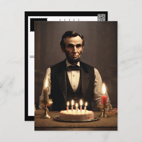 abraham lincolns birthday holiday postcard