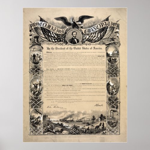 Abraham Lincolns Emancipation Proclamation Poster