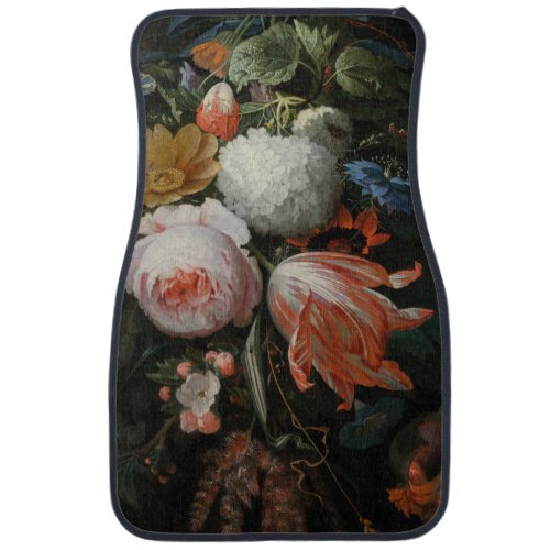 Abraham Mignon _ A Hanging Bouquet Of Flowers Car Floor Mat