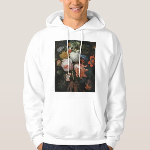 Abraham Mignon _ A Hanging Bouquet Of Flowers Hoodie