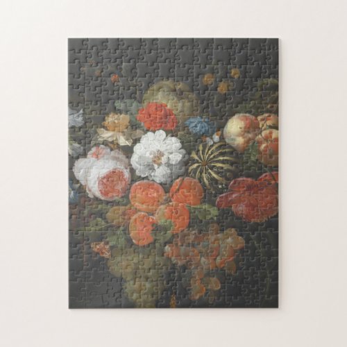 Abraham Mignon _ Garland Of Fruit And Flowers Late Jigsaw Puzzle