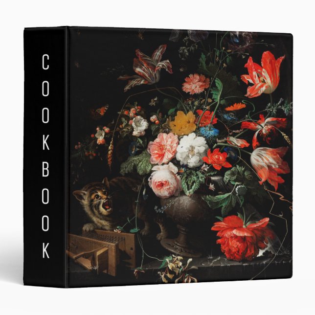 Abraham Mignon Overturned Bouquet. Floral cookbook 3 Ring Binder (Front/Spine)
