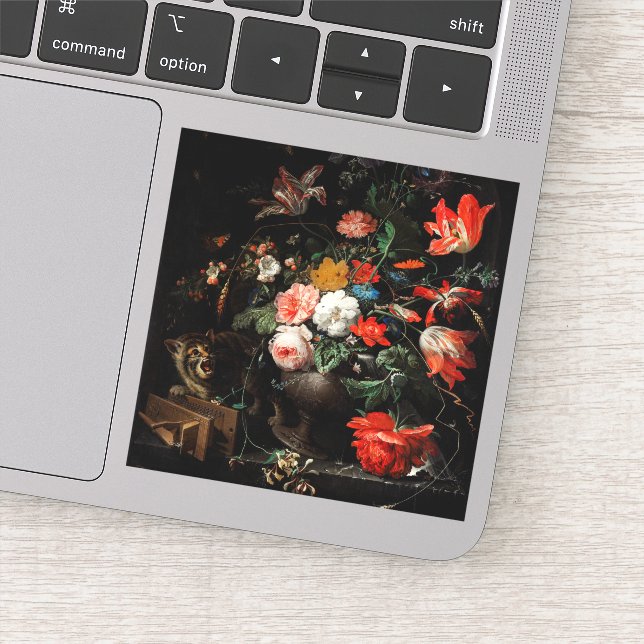 Abraham Mignon The Overturned Bouquet. Floral Sticker (Detail)