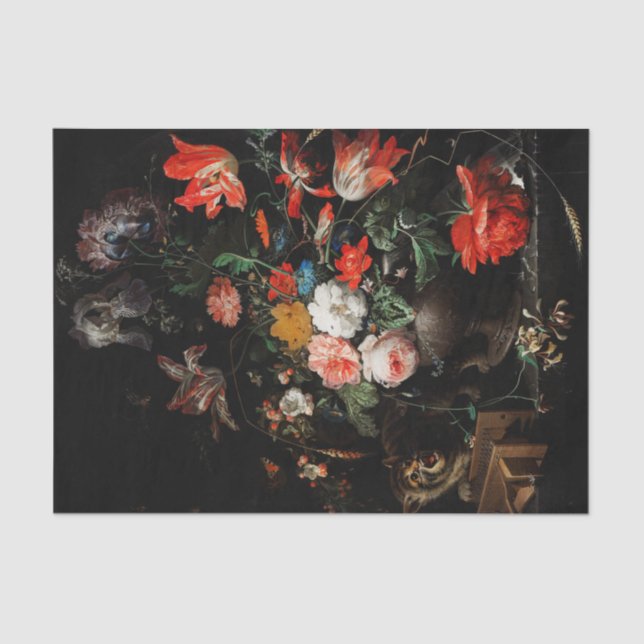 Abraham Mignon The Overturned Bouquet. Floral Tissue Paper (Front)