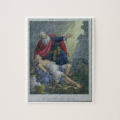 Abraham Offering Up his Son Isaac from a Bible pr Jigsaw Puzzle