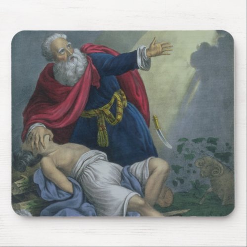 Abraham Offering Up his Son Isaac from a Bible pr Mouse Pad