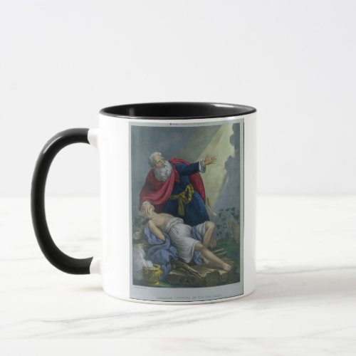 Abraham Offering Up his Son Isaac from a Bible pr Mug