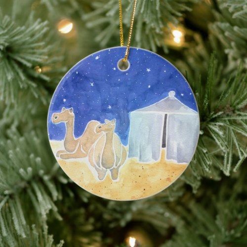 Abraham Tent and Camels Jesse Tree Ceramic Ornament