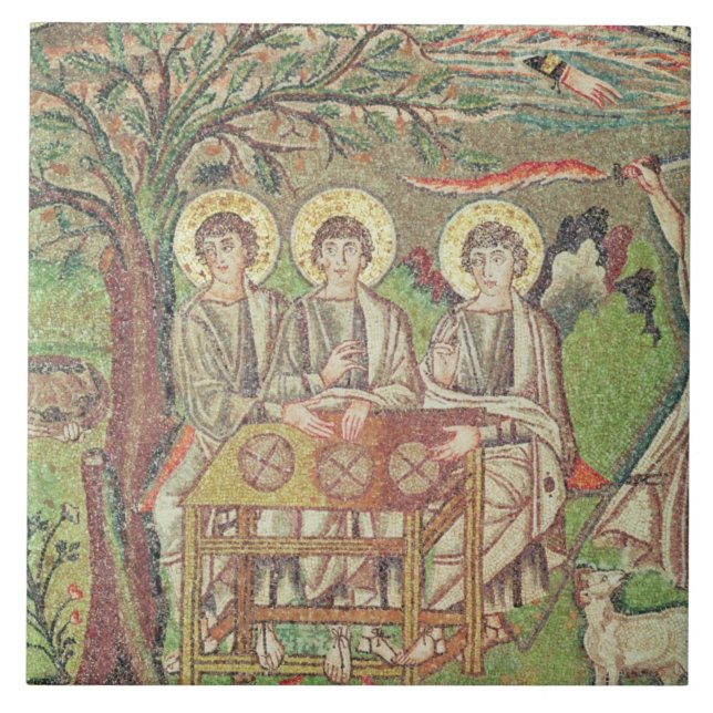 Abraham with the angels (mosaic) tile (Front)