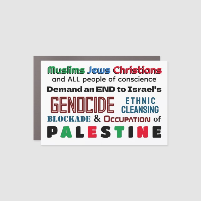 Abrahamic Activism for Palestine Car Magnet (Front)