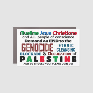 Abrahamic Activism for Palestine WIDER ALT Car Magnet