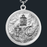 Abrahamic Faiths Silver Plated Necklace<br><div class="desc">A sterling-silver necklace depicting the three Abrahamic faiths,  a symbol to represent peace between the three of us.</div>