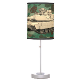 Abrams Tank on Camouflage Pattern Table Lamp