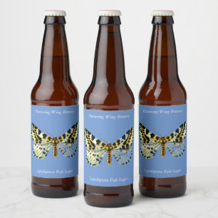 Abraxas grossulariata, The Magpie Moth Color Image Beer Bottle Label