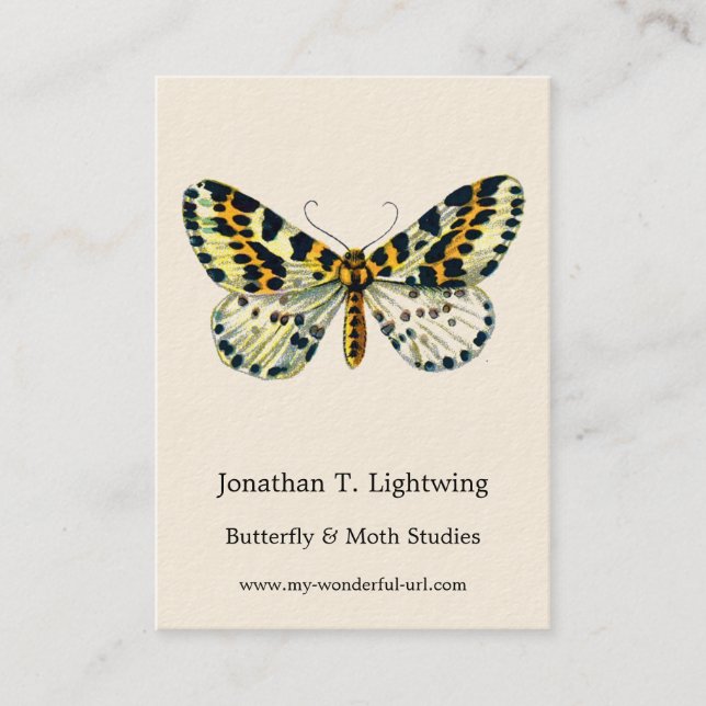 Abraxas grossulariata, The Magpie Moth Color Image Business Card (Front)