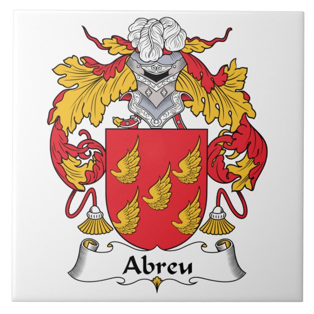 Abreu Family Crest Ceramic Tile (Front)