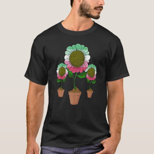Abrosexual Flag Hippie Sunflower Gay Pride Lgbt Ab T_Shirt