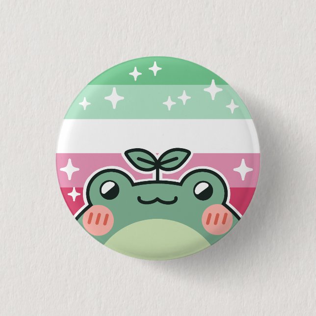 Abrosexual LGBT Pride Flag Frog Button (Front)