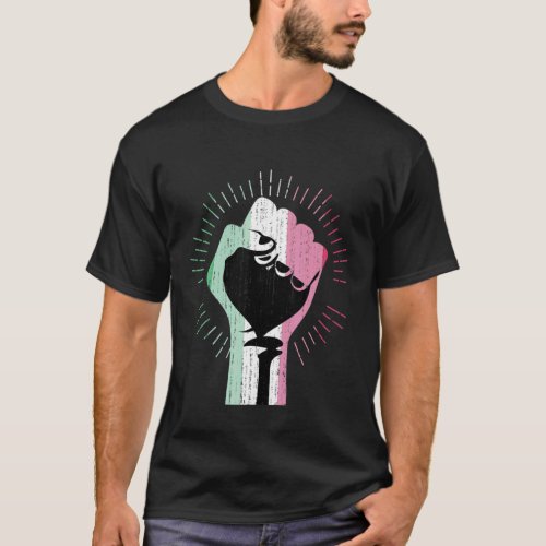 Abrosexuality Flag Pride Fist Queer Lgbt Abrosexua T_Shirt