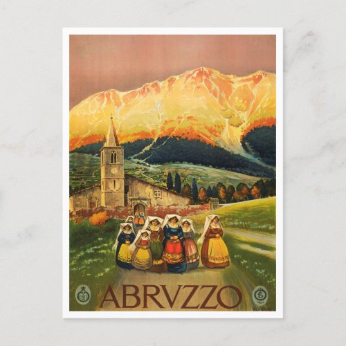 Abruzzo Abrvzzo italy Vintage Travel Postcard