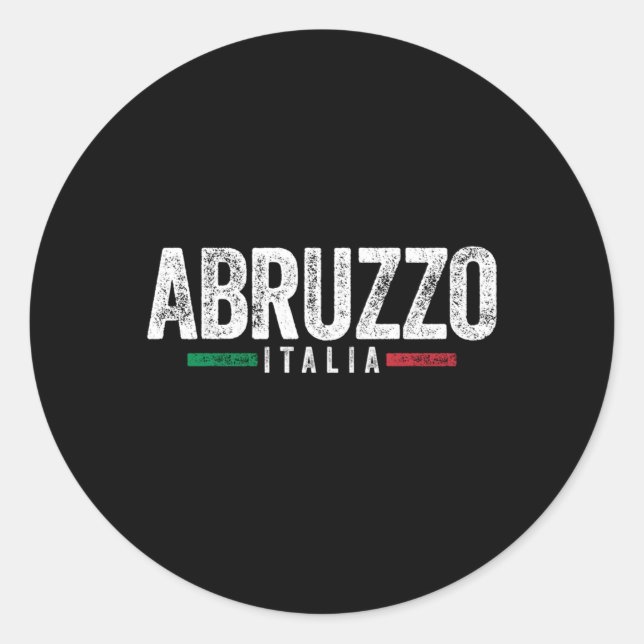 Abruzzo Italia Italy Italian Flag Classic Round Sticker (Front)