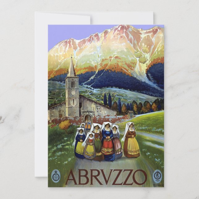 Abruzzo Italy Vintage Travel Poster Art with Women (Front)