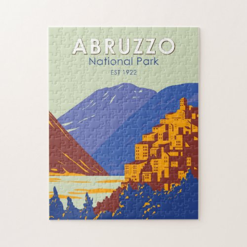Abruzzo National Park Italy Travel Art Vintage Jigsaw Puzzle