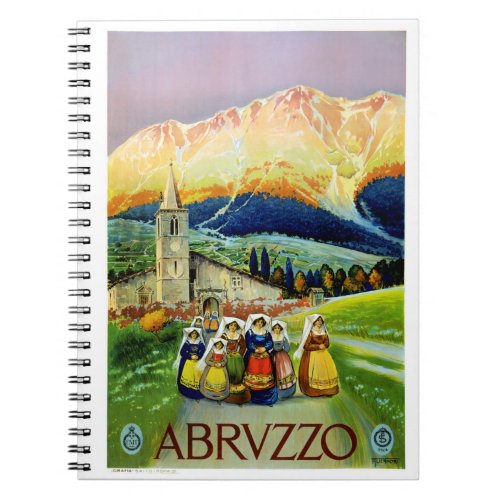 Abruzzo Vintage Travel Poster Restored Notebook