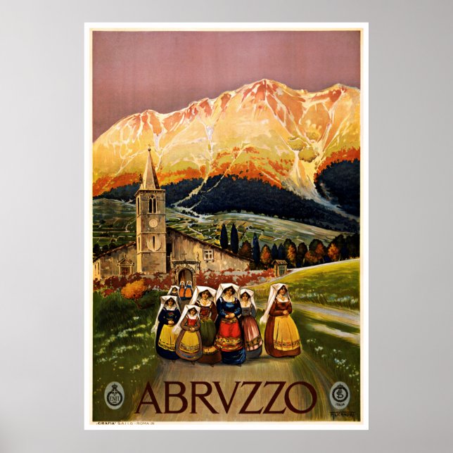 Abrvzzo Abruzzo Italy - Vintage Travel Posters (Front)