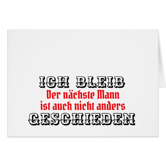 Absage an die Männerwelt Cards (Front Horizontal)