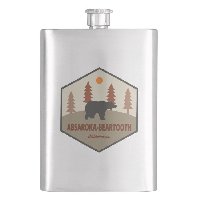 Absaroka - Beartooth Wilderness Bear Flask (Front)