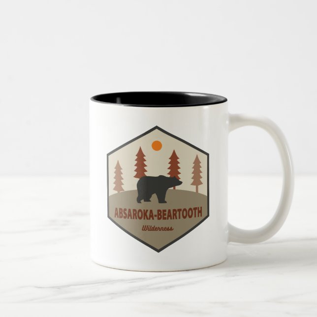 Absaroka - Beartooth Wilderness Bear Two-Tone Coffee Mug (Right)