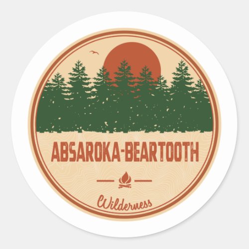 Absaroka _ Beartooth Wilderness Montana Wyoming Classic Round Sticker