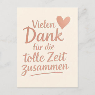 Abschiedskarte: Vielen Dank für die tolle Zeit Postcard