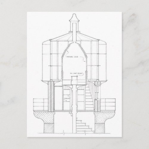 Absecon Lighthouse Blueprint Postcard