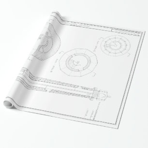 Absecon Lighthouse Blueprint Wrapping Paper